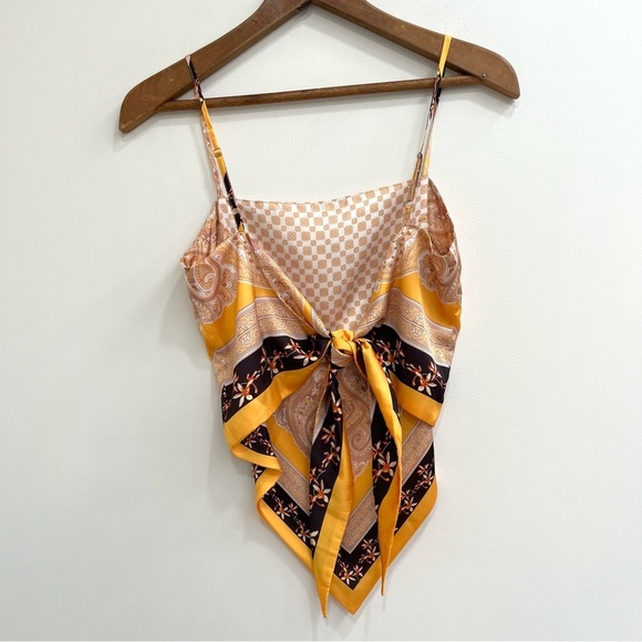 SHEIN Paisley Bandana Print Cami Crop Top Tie Back Festival Country Concert L - Picture 4 of 8